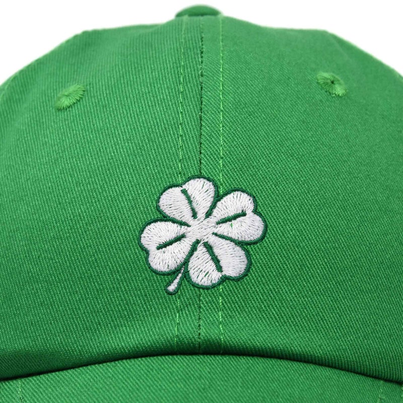 DALIX Four Leaf Clover Hat Baseball Cap St. Patrick's Day Cotton Caps Kelly Green - Image 2